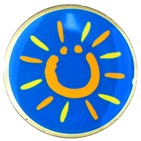 SUN, smile pin